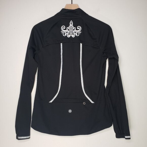 Athleta Queen Of The Mountain Running Jacket S Black Reflective‎ Zip Lightweight - Picture 1 of 11